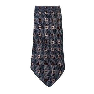 Palatina 100% Silk Necktie Black & Silver Small Box Pattern